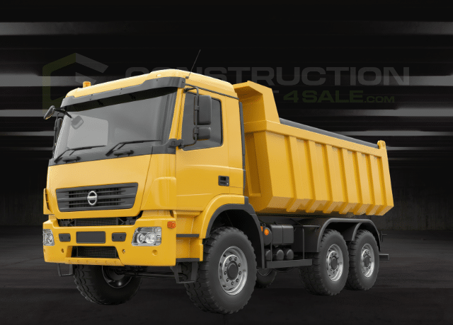 Mack dump truck commercial display for construction and transportation services