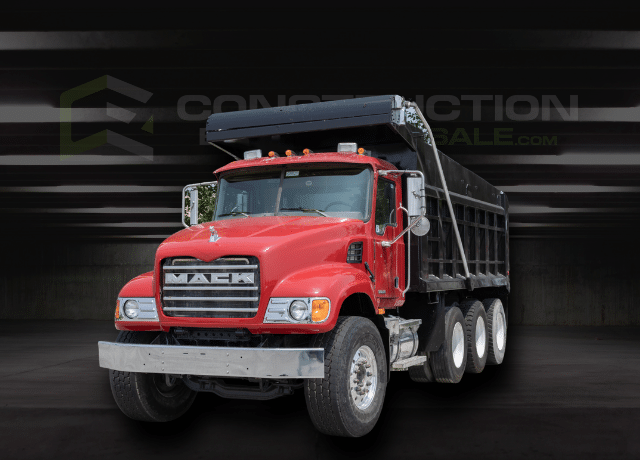 Mack dump truck display for heavy-duty construction hauling and transportation